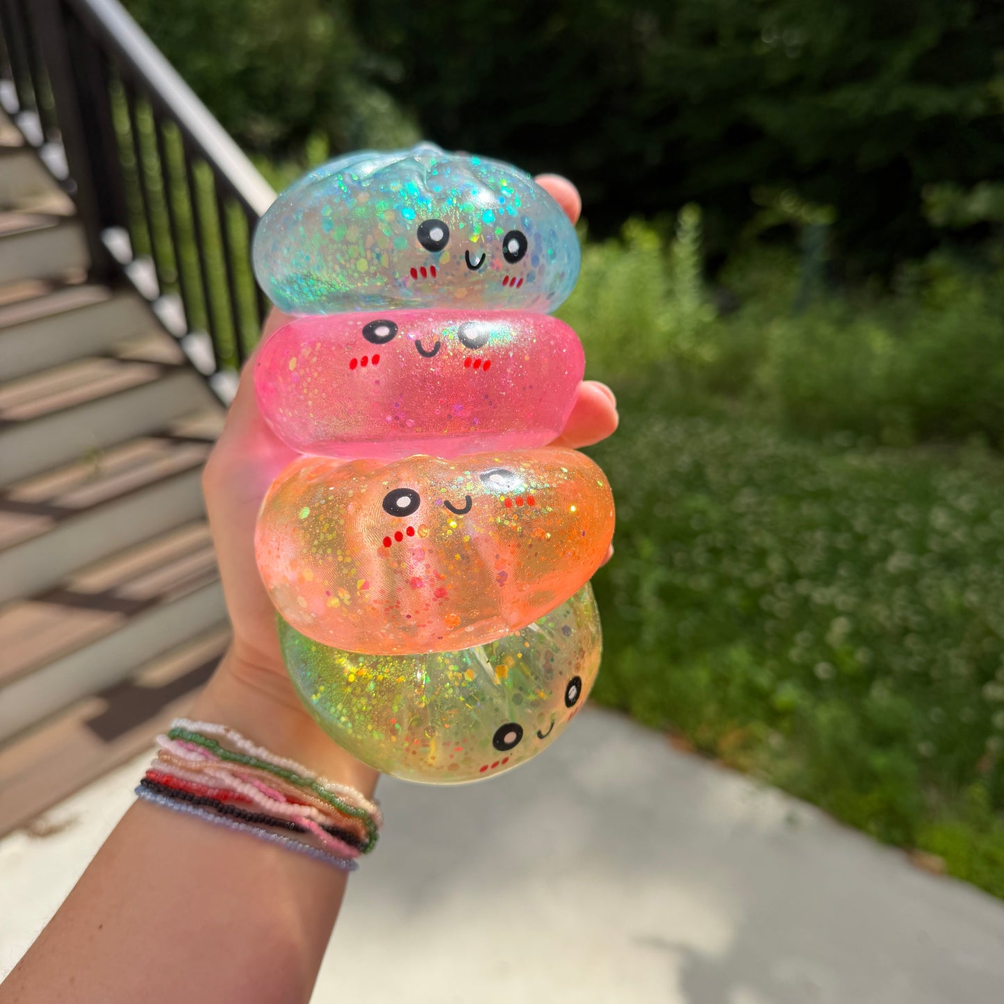 Squishy Toy - Viral Dumpling, Slow Rise Glitter #2 - Blue